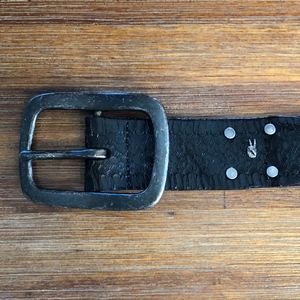 John Varvatos black leather belt